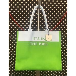 Kate Spade for Target Colorblock Knit Tote IT'S IN THE BAG - Green/Blue NEW!